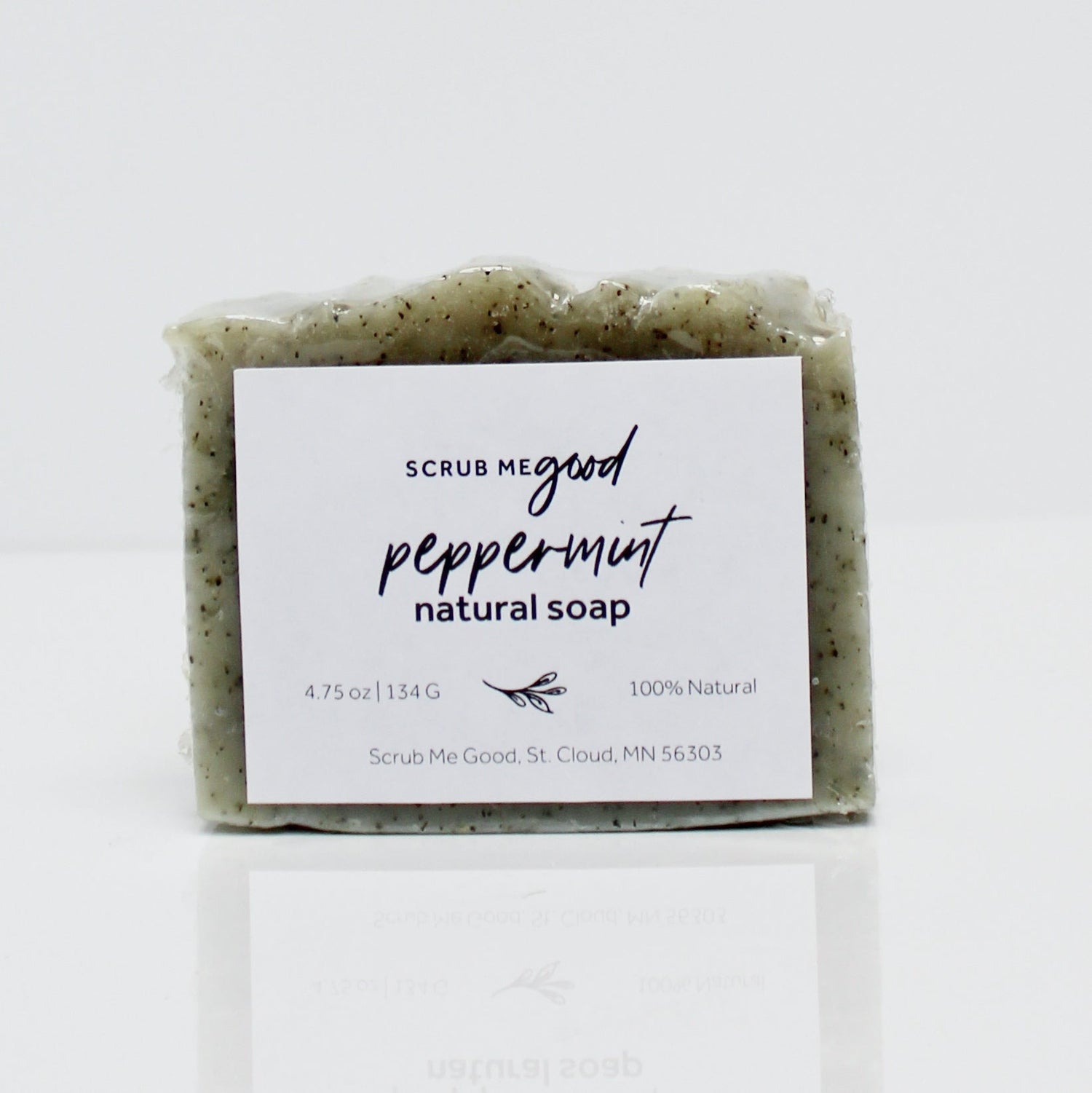 Close-up of peppermint soap bar for men’s shower routine