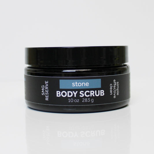 10 oz Stone body scrub designed for men’s grooming