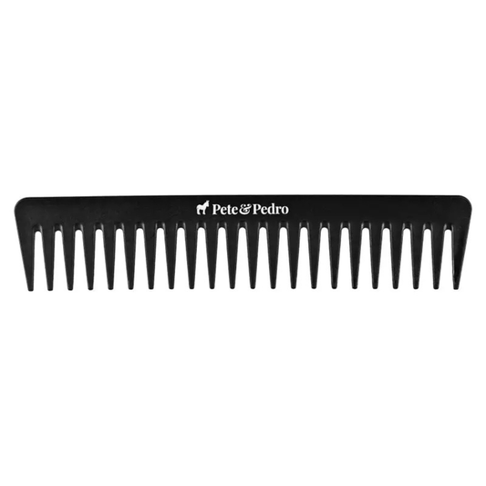 Pete & Pedro wide tooth detangling and styling comb designed to gently remove knots without pulling or breakage
